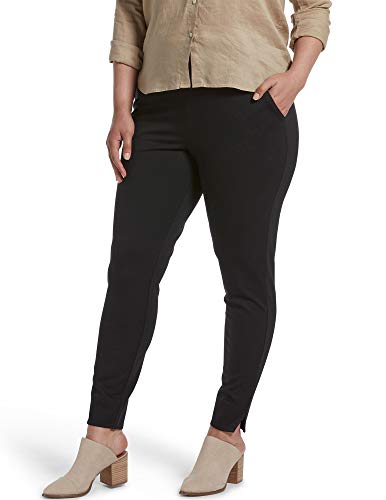 HUE Women's Ponte 7/8 Leggings, Black, 1X