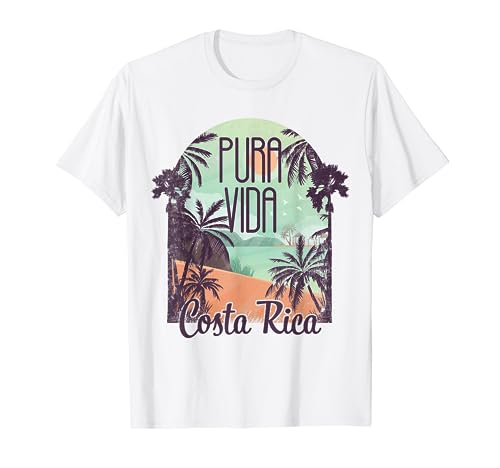 Pura Vida Costa Rica TShirt Colorful Tropical Beach Tee