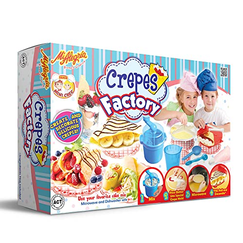 MI ALEGRIA CREPES FACTORY SET. MAKE REAL FRENCH STYLE CREPES. DECORATE, FILL AND CHOOSE YOUR FAVORITE TOPPINGS. SET INCLUDES 27 PIECES