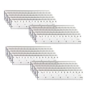 chris.w 20 pack clear plastic ruler 6 inch straight ruler flexible ruler with inches and metric for school classroom, home, or office (clear)