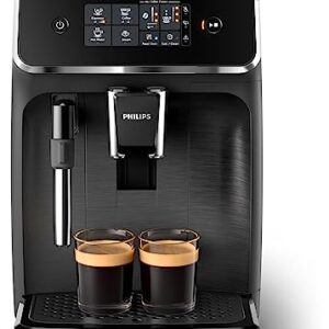 PHILIPS 2200 Series Fully Automatic Espresso Machine - Classic Milk Frother, 2 Coffee Varieties, Intuitive Touch Display, Black, (EP2220/14)