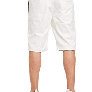 Tansozer Men's Shorts Casual Classic Fit Drawstring Summer Beach Shorts with Elastic Waist and Pockets (White, Large)