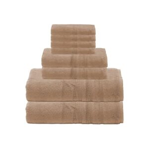 mosobam 700 gsm luxury bamboo viscose 8pc large oversized bathroom set, light taupe, 2 bath towels 30x58 2 hand towels 16x30 4 face washcloths (wash cloth) 13x13, turkish towel sets, quick dry