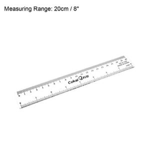 uxcell Straight Ruler Measuring Tool 20cm 8 Inch Metric Inch Plastic for Engineering Office Architect and Drawing