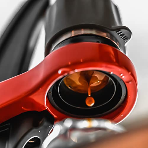 Flair Espresso Maker - Classic with Pressure Kit: All Manual Lever Espresso Machine for The Home with Stainless Steel Tamper, Pressure Gauge and Portable Carrying Case, Black and Red