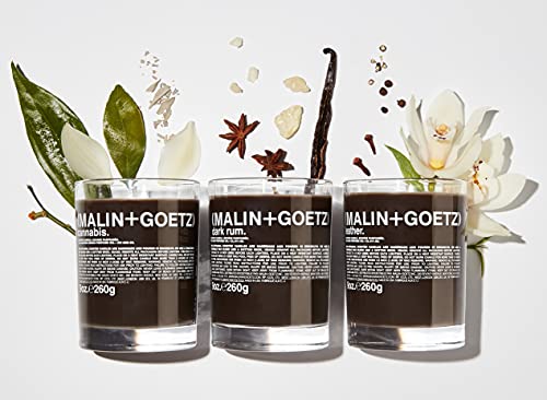 Malin + Goetz Leather Candle – Artisanal Leather Goods Aroma Fragrance, Natural Wax Blend, Modern & Traditional Scent, Vegan & Cruelty Free, Cotton Wick, Lasts 60 Hours