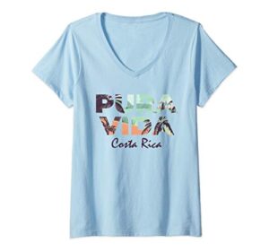 womens pura vida costa rica shirt colorful tropical beach tee v-neck t-shirt