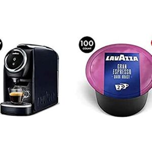 Lavazza Blue Classy Mini Single Serve Espresso Coffee Machine LB 300 with Gran Espresso 2 Coffee Capsules (Pack Of 100), Value Pack, 2 Coffee selections: simple touch controls