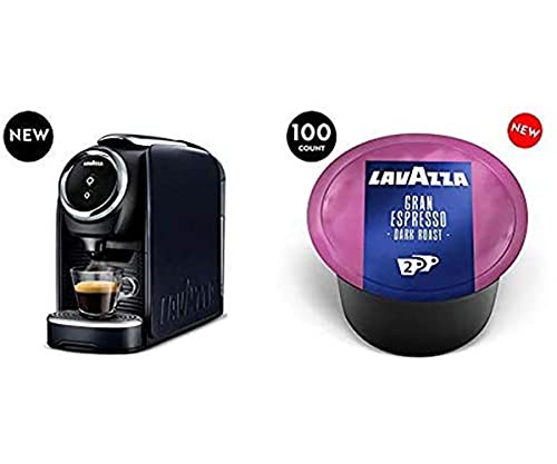 Lavazza Blue Classy Mini Single Serve Espresso Coffee Machine LB 300 with Gran Espresso 2 Coffee Capsules (Pack Of 100), Value Pack, 2 Coffee selections: simple touch controls