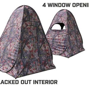 HME Spring Steel 100 Ground Blind- Two Person, Blacked Out Interior, 4 Window Opening