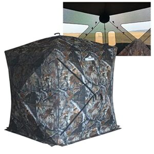 thunderbay 3 person hidden threat see through hunting blind, see through panel window with 270° view, floor space 62" x 62"