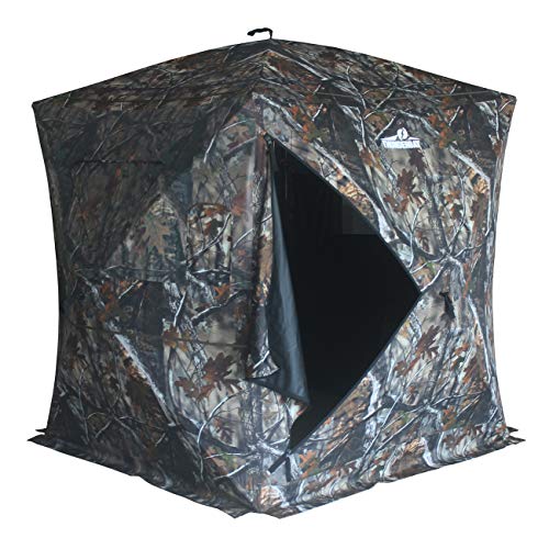 THUNDERBAY 3 Person Hidden Threat See Through Hunting Blind, See Through Panel Window with 270° View, Floor Space 62" x 62"