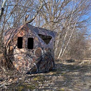 THUNDERBAY 3 Person Hidden Threat See Through Hunting Blind, See Through Panel Window with 270° View, Floor Space 62" x 62"