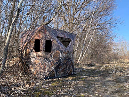 THUNDERBAY 3 Person Hidden Threat See Through Hunting Blind, See Through Panel Window with 270° View, Floor Space 62" x 62"