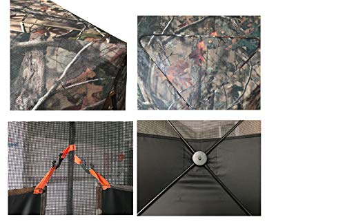 THUNDERBAY 3 Person Hidden Threat See Through Hunting Blind, See Through Panel Window with 270° View, Floor Space 62" x 62"