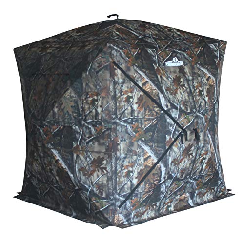 THUNDERBAY 3 Person Hidden Threat See Through Hunting Blind, See Through Panel Window with 270° View, Floor Space 62" x 62"