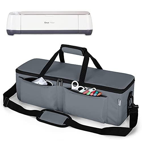 YARWO Carrying Bag Compatible for Cricut Explore Air (Air 2), Maker, Tote Bag Travel Bag for Die Cutting Accessories and Supplies(Grey, Lightweight Style)