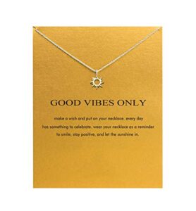 hundred river sun necklace pendant chain necklace with message card gift card (sun hollow s)