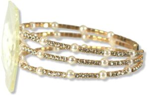 fitz design floral corsage bracelet in gold, crystal & pearl windsor collection