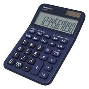 Sharp Elm335bbl Desktop Calculator, 10-Digit LCD, Blue