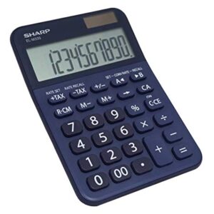 Sharp Elm335bbl Desktop Calculator, 10-Digit LCD, Blue