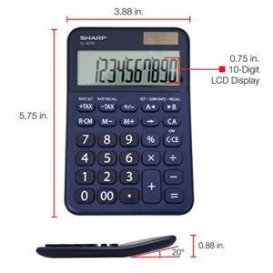 Sharp Elm335bbl Desktop Calculator, 10-Digit LCD, Blue