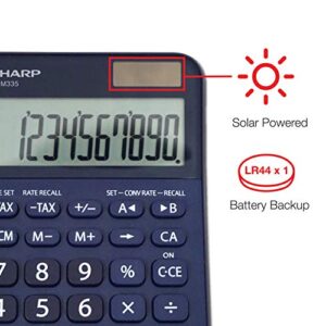 Sharp Elm335bbl Desktop Calculator, 10-Digit LCD, Blue