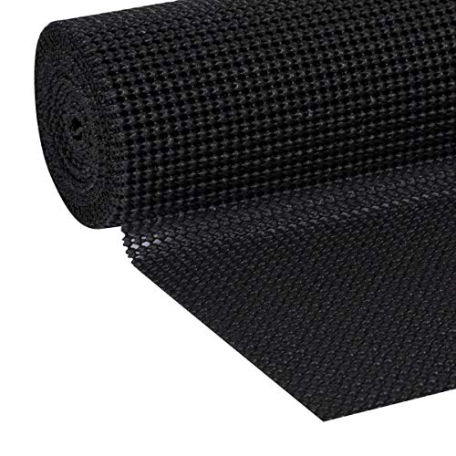 EasyLiner Select Grip Shelf Liner for Drawers & Cabinets - Easy to Install & Cut to Fit - Non Slip Non Adhesive Grip Shelf Liner Kitchen, Bathroom, Pantry - 12in. x 10ft.- 6 Roll Project Pack - Black