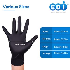 EDI Disposable Vinyl Gloves Large, 100 pcs (Black)