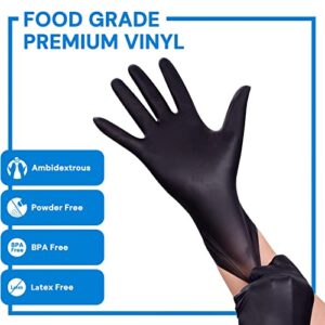 EDI Disposable Vinyl Gloves Large, 100 pcs (Black)