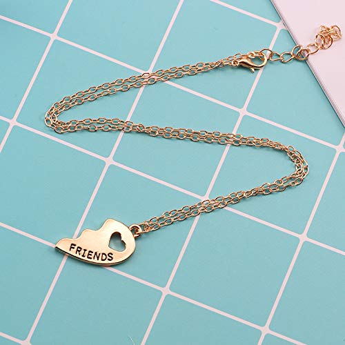 Sisadodo BFF Friendship Necklace for 2 - Best Friend Necklaces BFF Gifts for 2 Matching Heart Best Friends Forever Pendant Necklaces Set¡­