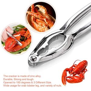 10PCS Crab Nut Crackers and Seafood Tools,Stainless Steel Lobster Crackers and Picks Set,Including 2 Lobster Crab Crackers, 4 Lobster Sheller Knives, 4 Crab Leg Forks/Picks (10pcs)