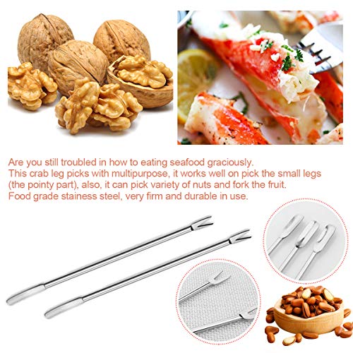 10PCS Crab Nut Crackers and Seafood Tools,Stainless Steel Lobster Crackers and Picks Set,Including 2 Lobster Crab Crackers, 4 Lobster Sheller Knives, 4 Crab Leg Forks/Picks (10pcs)
