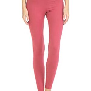 Leggings Depot HLD ActiveFlex 1" Waistband High Waisted Solid Leggings for Women (Full Length, Coral, XL)