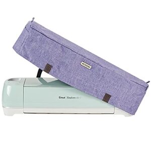 nicogena dust cover with 3 back pockets for tool set, pens, compatible for cricut maker, explore air 2 and accessories, purple