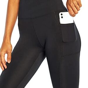 BALLY TOTAL FITNESS High Rise Pocket Ankle Legging, Black, Medium (FLL1000A)