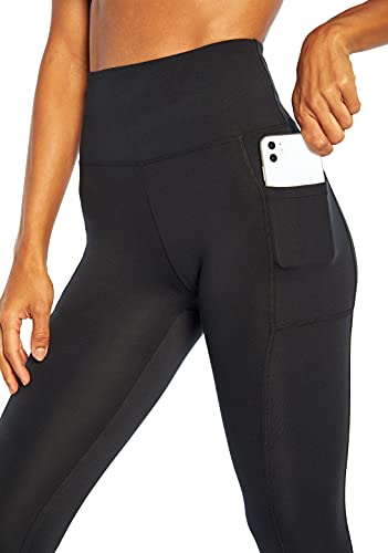 BALLY TOTAL FITNESS High Rise Pocket Ankle Legging, Black, Medium (FLL1000A)