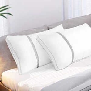 bedstory pillows for sleeping 2 pack, hotel quality bed pillow king size, down alternative pillows with ultra soft fiber fill, good for back and side sleepers