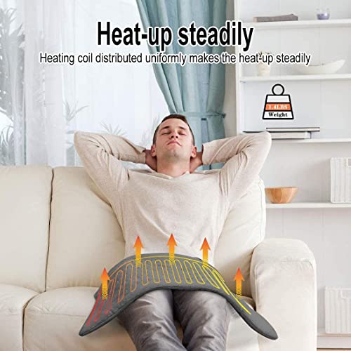 Weighted Heating Pad, XL King Size Electric Hot Heated Pad for Back Pain Relief, Auto-Off, Moist & Dry Heat Therapy, for Neck, Shoulder, Menstrual Pain & Sore Muscle, Cramps Relief，12"x24"