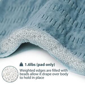 Weighted Heating Pad Fast Heated Technology for Back/Waist/Abdomen/Shoulder/Neck Pain and Cramps Relief - Moist and Dry Heat Therapy with Auto-Off Hot Heated Pad by GOQOTOMO (12 * 24", Green)