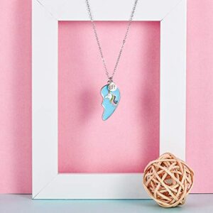 Hicarer 2 Pieces Half Heart Bff Necklace Friend Necklace for Friendship Birthday Gifts (Unicorn Style)