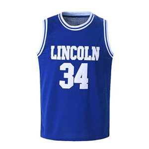 borolin jesus shuttlesworth shirts 34 lincoln high school basketball jersey (blue, x-large)