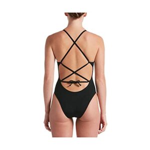 Nike Hydrastrong Lace-Up Tie Back One-Piece Black 34