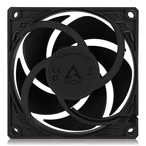 ARCTIC P8 PWM PST CO - 80 mm Case Fan, PWM Sharing Technology (PST), Pressure-optimised, Dual Ball Bearing for Continuous Operation, Computer, 200-3000 RPM