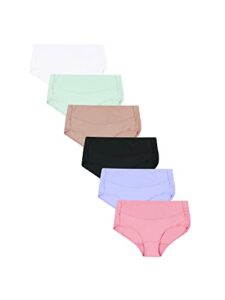 hanes womens signature smooth women's microfiber underwear 6-pack briefs, assorted, 7 us