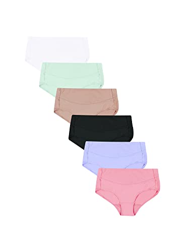 Hanes womens Signature Smooth Women's Microfiber Underwear 6-pack Briefs, Assorted, 7 US