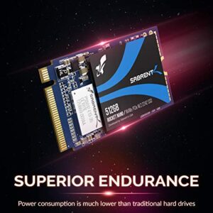 SABRENT 512GB Rocket NVMe PCIe M.2 2242 DRAM-Less Low Power Internal High Performance SSD (SB-1342-512)