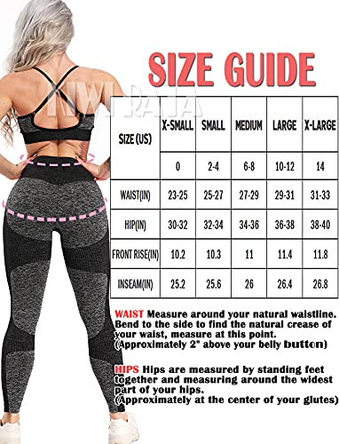 KIWI RATA Women's High Waist Active Seamless Compression Fitness Leggings Running Workout Slim Butt Lift Yoga Pants (#1 Heart Booty Black, Large)