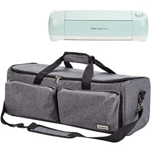 homest carrying case compatible with cricut explore air 2, cricut maker, die cut machine tote, grey (patent design)