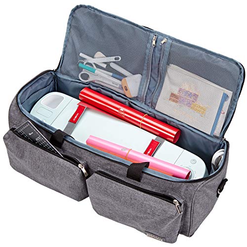 HOMEST Carrying Case Compatible with Cricut Explore Air 2, Cricut Maker, Die Cut Machine Tote, Grey (Patent Design)